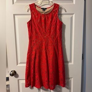 Red lace dress